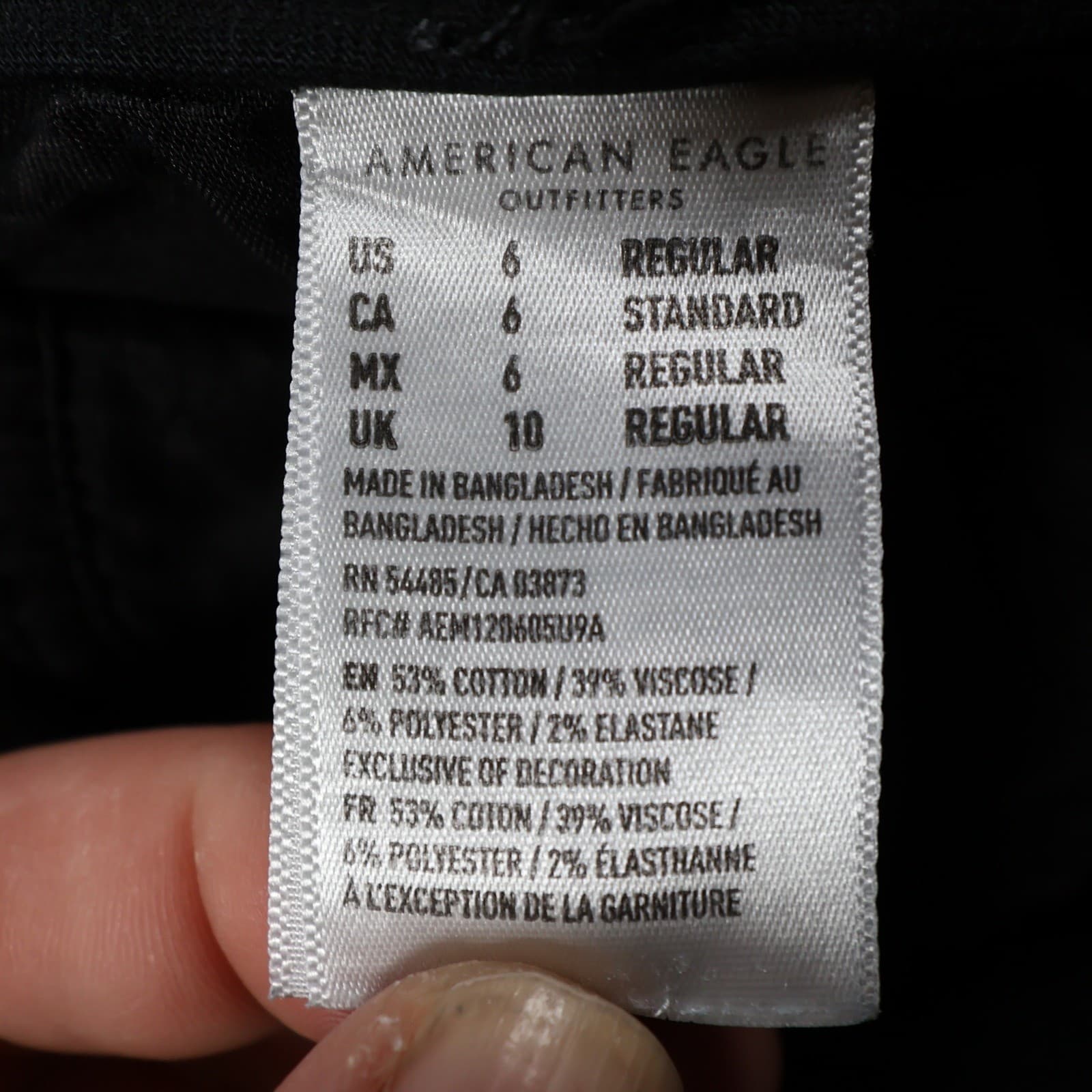 American Eagle Skinny Jeans Womens 6 Black Cotton Blend Distressed Ne(x)t Level - Thumbnail 8