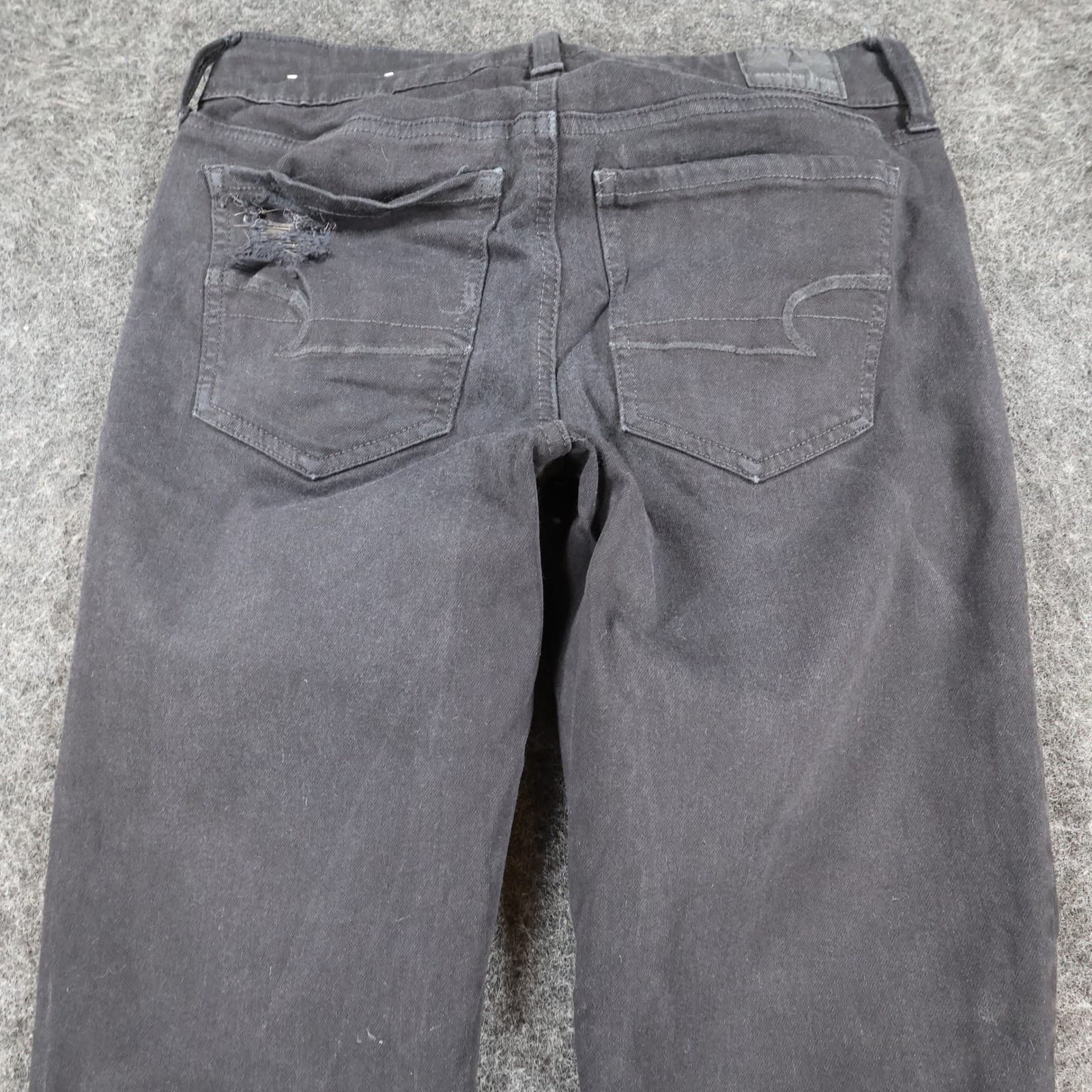 American Eagle Skinny Jeans Womens 6 Black Cotton Blend Distressed Ne(x)t Level - Thumbnail 10