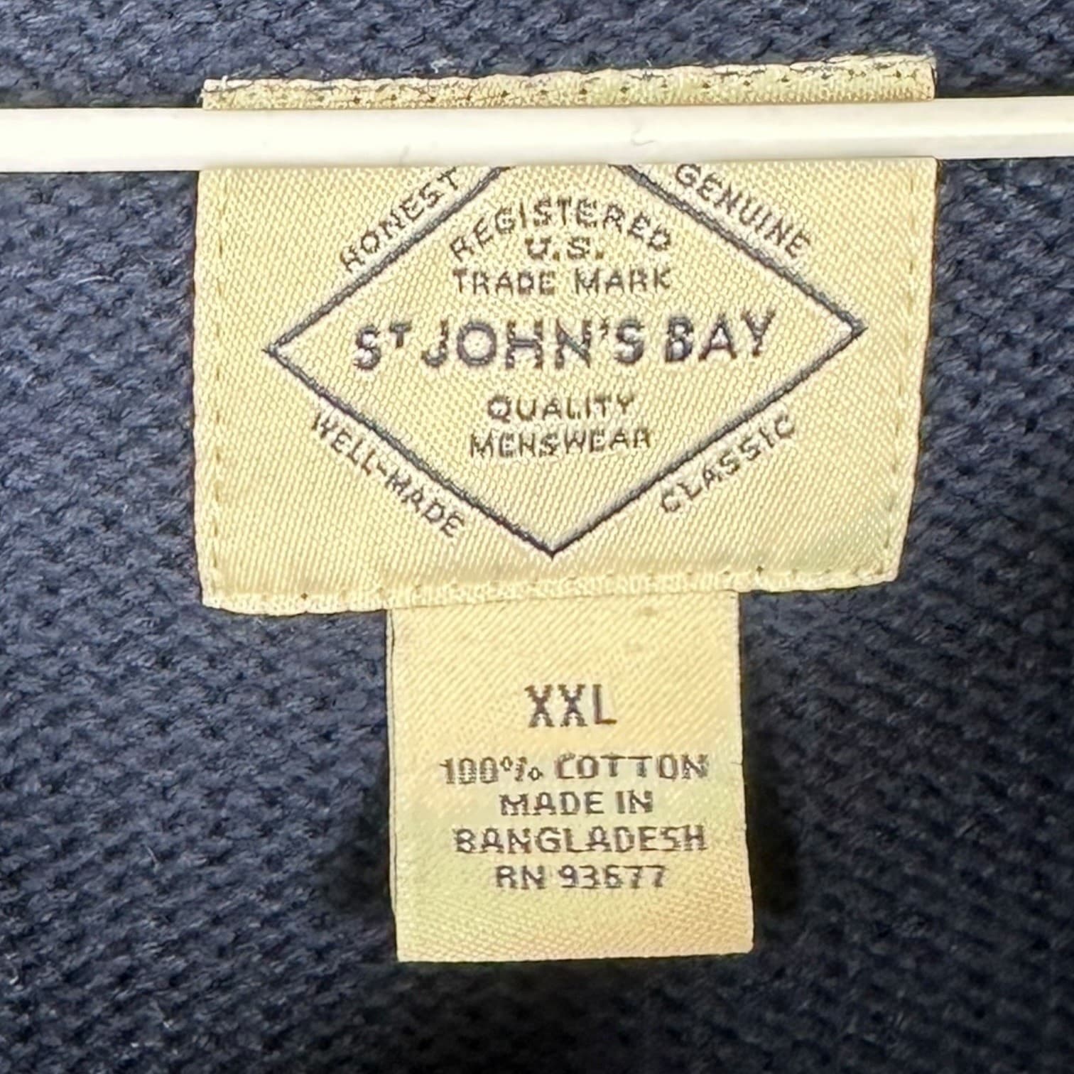 St. John’s Bay Men’s XXL Blue Crewneck Cotton Sweater Pullover - Thumbnail 3