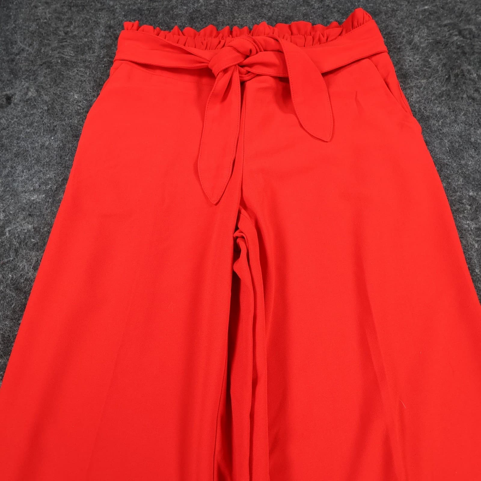 EST. 1946 Pants Womens XS Red Polyester Spandex Wide Leg Paperbag Tie Waist - Thumbnail 9