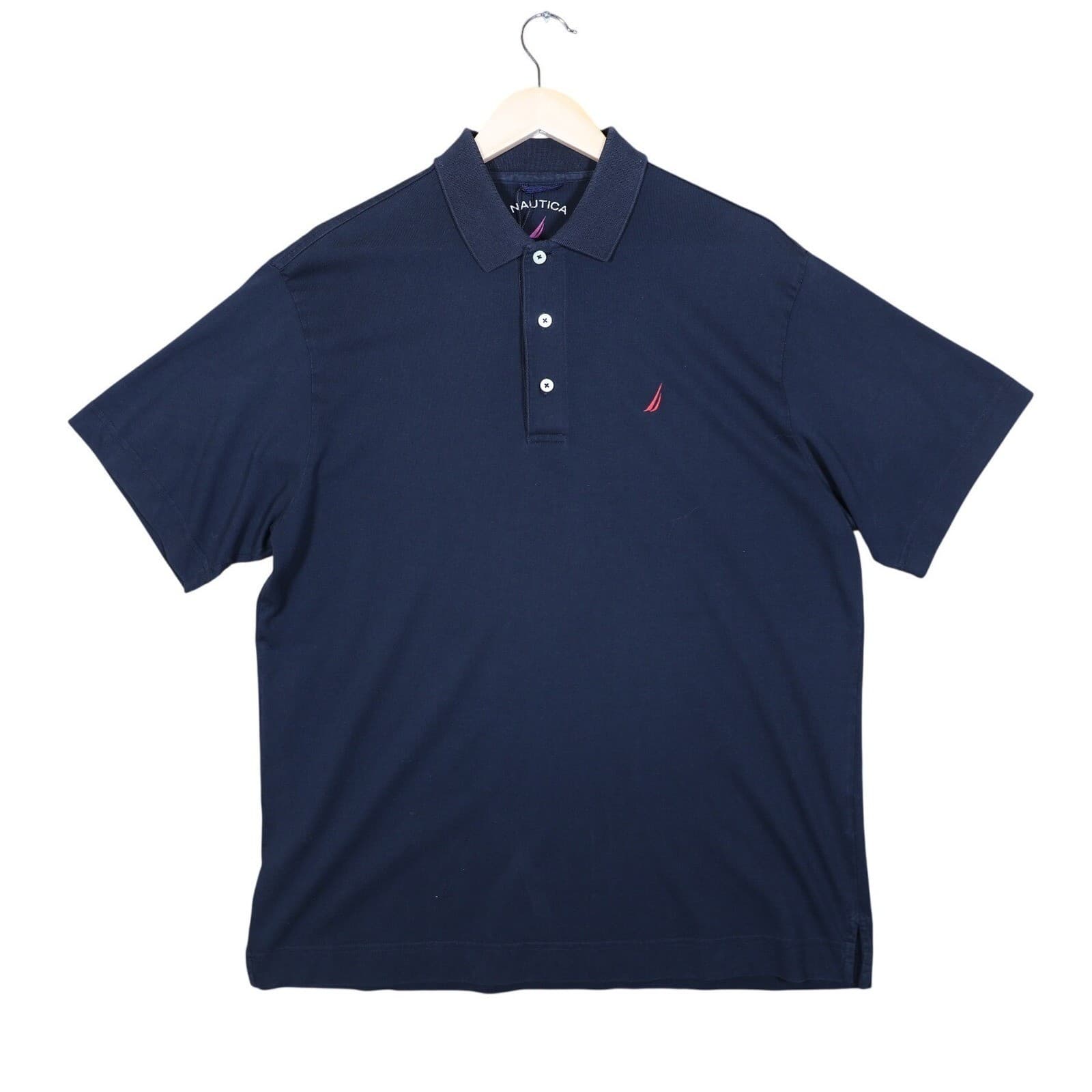 Nautica Mens Black Short Sleeve Pima Cotton Polo Shirt Red Sailboat Logo Size M - Thumbnail 3
