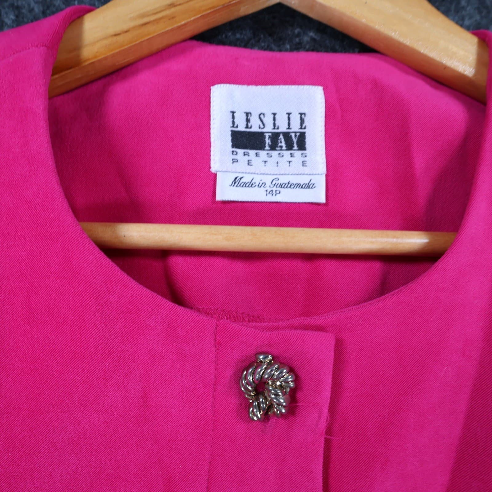 Leslie Fay Jacket Womens 14P Pink Polyester Spandex Petite Faux Suede Blazer - Thumbnail 9