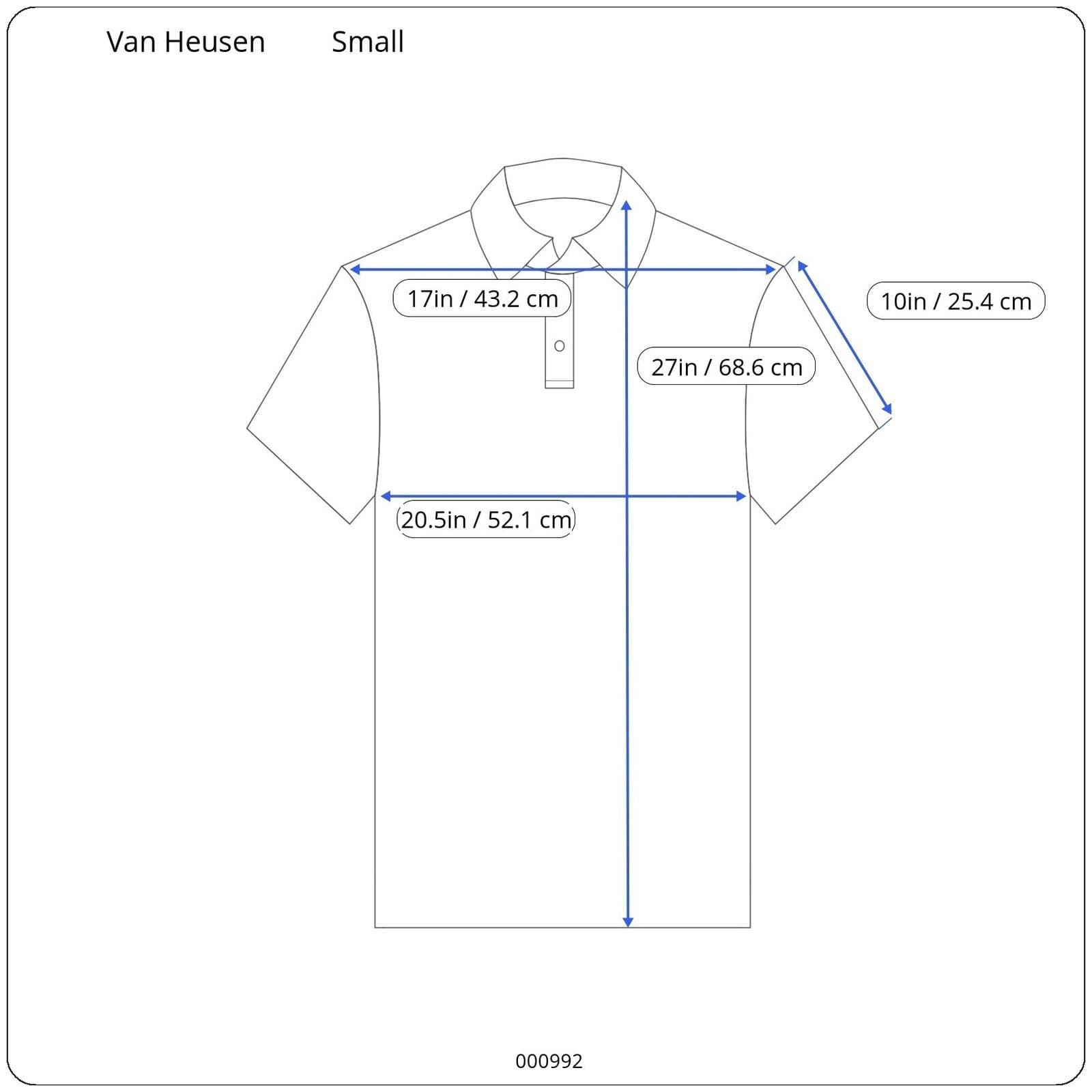 VAN HEUSEN AIR Mens Classic Fit Blue Stripe Polo Shirt Size S - Thumbnail 8
