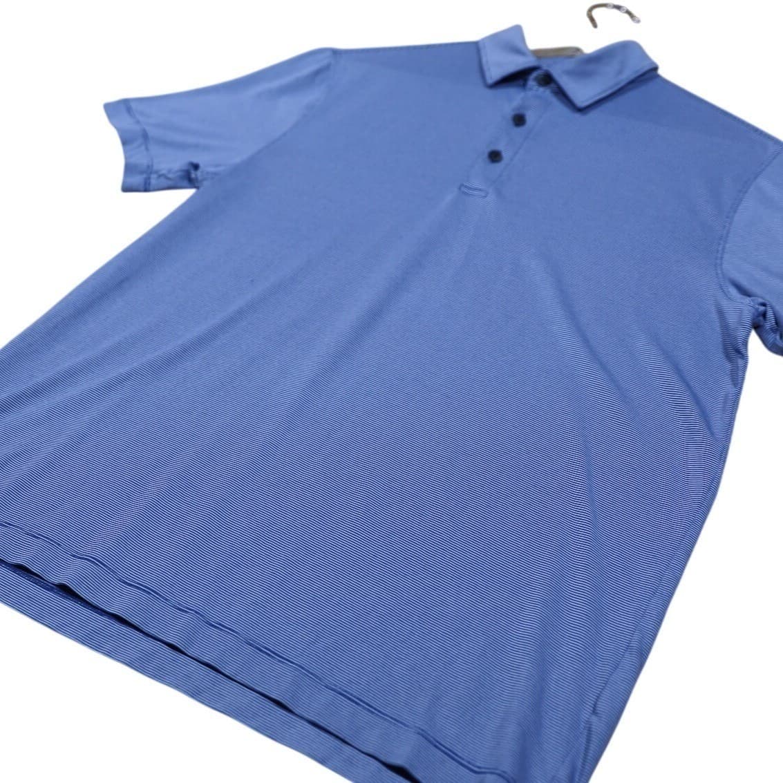 VAN HEUSEN AIR Mens Classic Fit Blue Stripe Polo Shirt Size S - Thumbnail 5