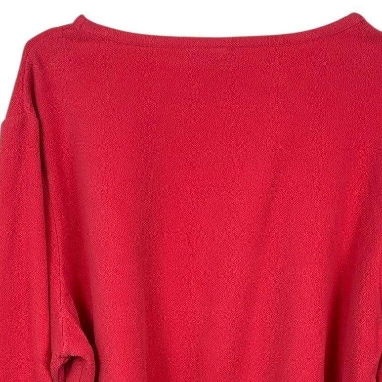 Lands End Coral Textured Long Sleeve Crew Neck Pullover Sweatshirt Women XL - Thumbnail 6