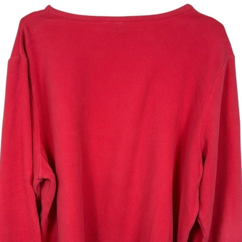 Lands End Coral Textured Long Sleeve Crew Neck Pullover Sweatshirt Women XL - Thumbnail 4