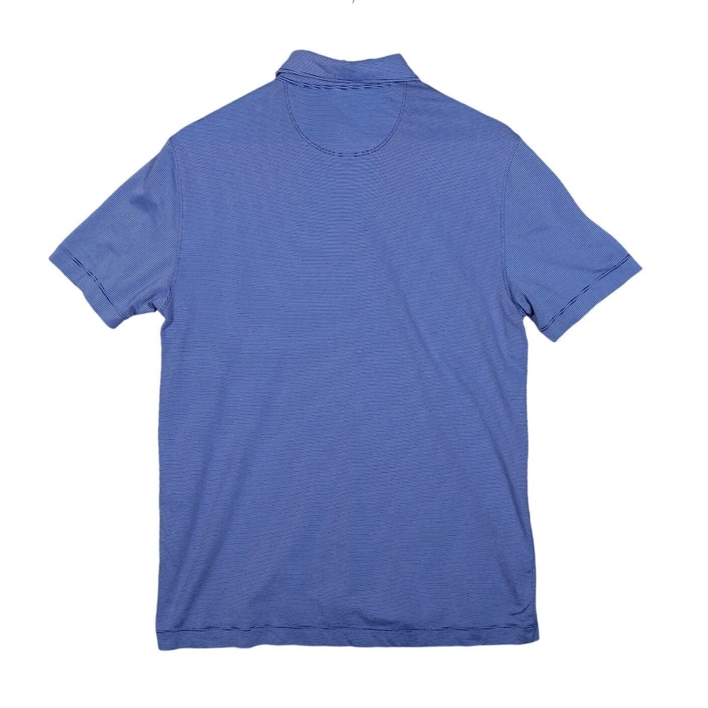 VAN HEUSEN AIR Mens Classic Fit Blue Stripe Polo Shirt Size S - Thumbnail 3