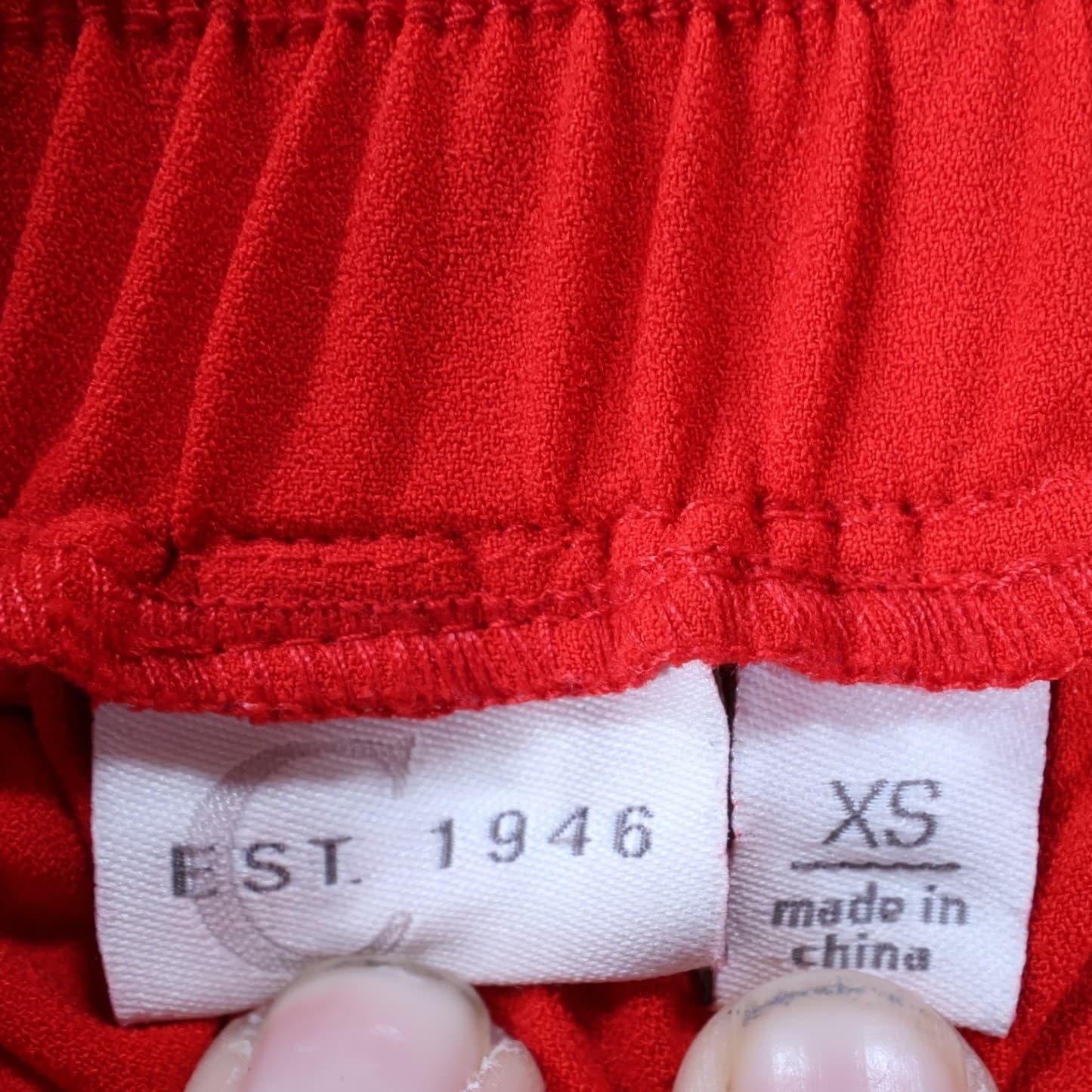 EST. 1946 Pants Womens XS Red Polyester Spandex Wide Leg Paperbag Tie Waist - Thumbnail 7