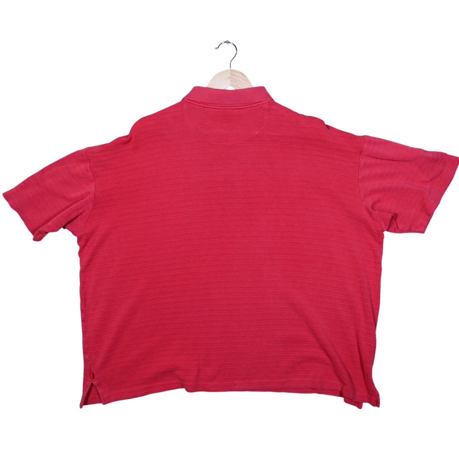 Tommy Bahama Mens XL Red Textured Short Sleeve Silk Blend Polo Shirt - Thumbnail 4