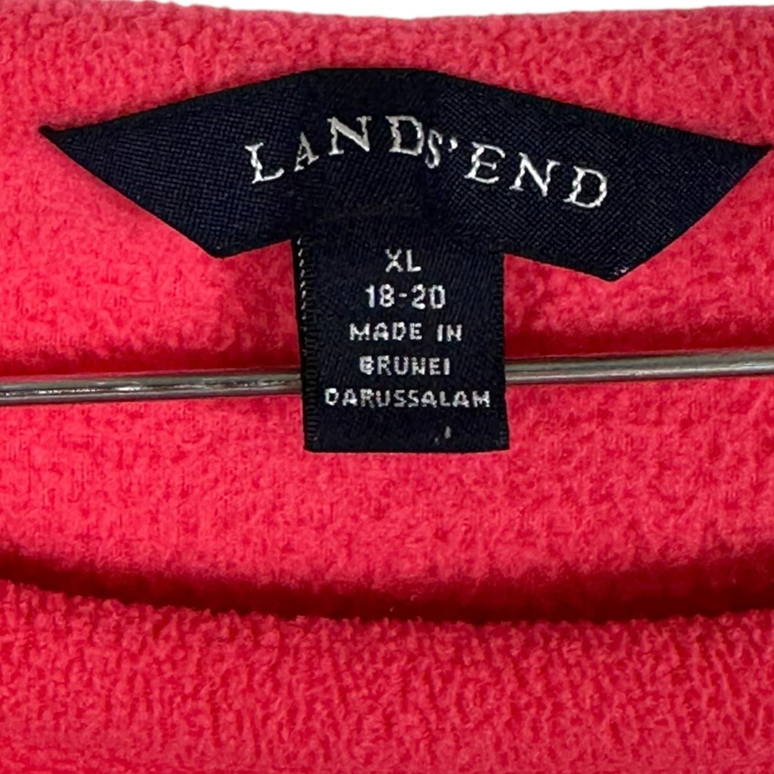 Lands End Coral Textured Long Sleeve Crew Neck Pullover Sweatshirt Women XL - Thumbnail 7