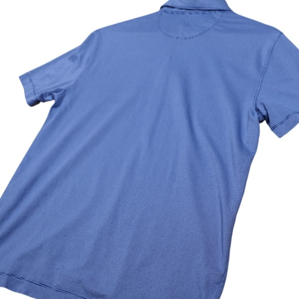 VAN HEUSEN AIR Mens Classic Fit Blue Stripe Polo Shirt Size S - Thumbnail 6