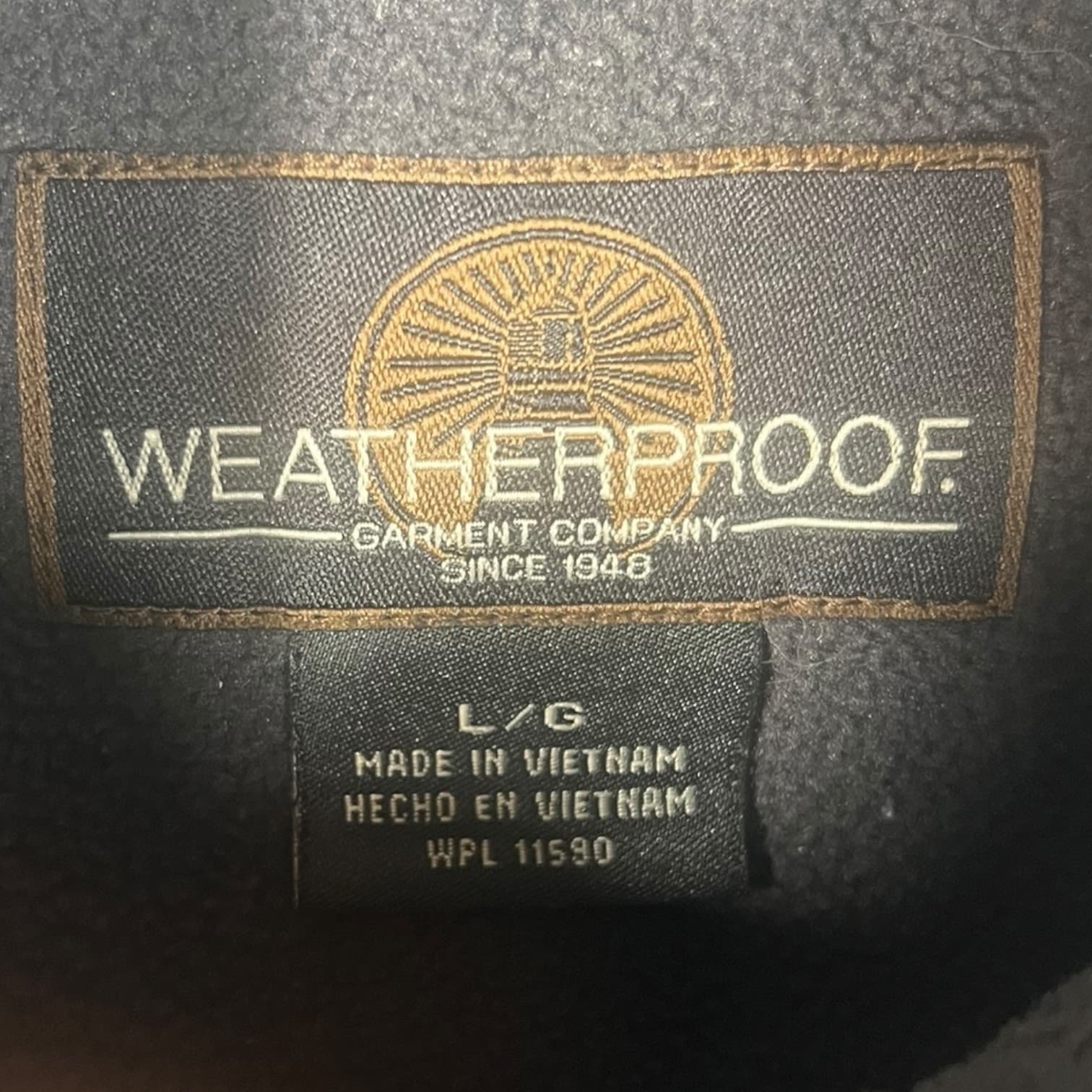 Weatherproof Fleece Pullover Mens Large Black Excellent Quarter Zip Mock Neck - Thumbnail 3