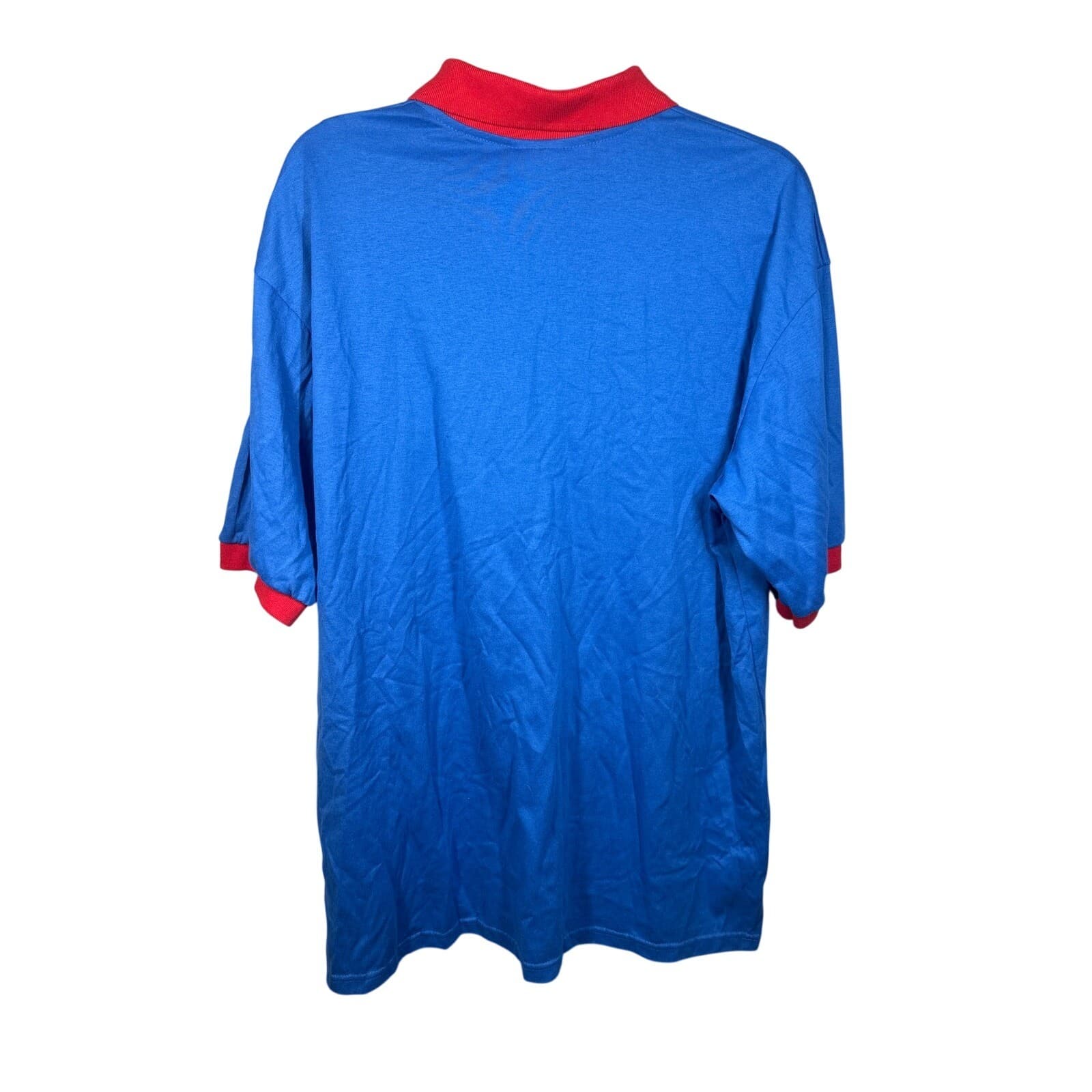 Hartwell Sports Polo Shirt Mens XL Blue Excellent Colorblock Short Sleeve Retro - Thumbnail 2
