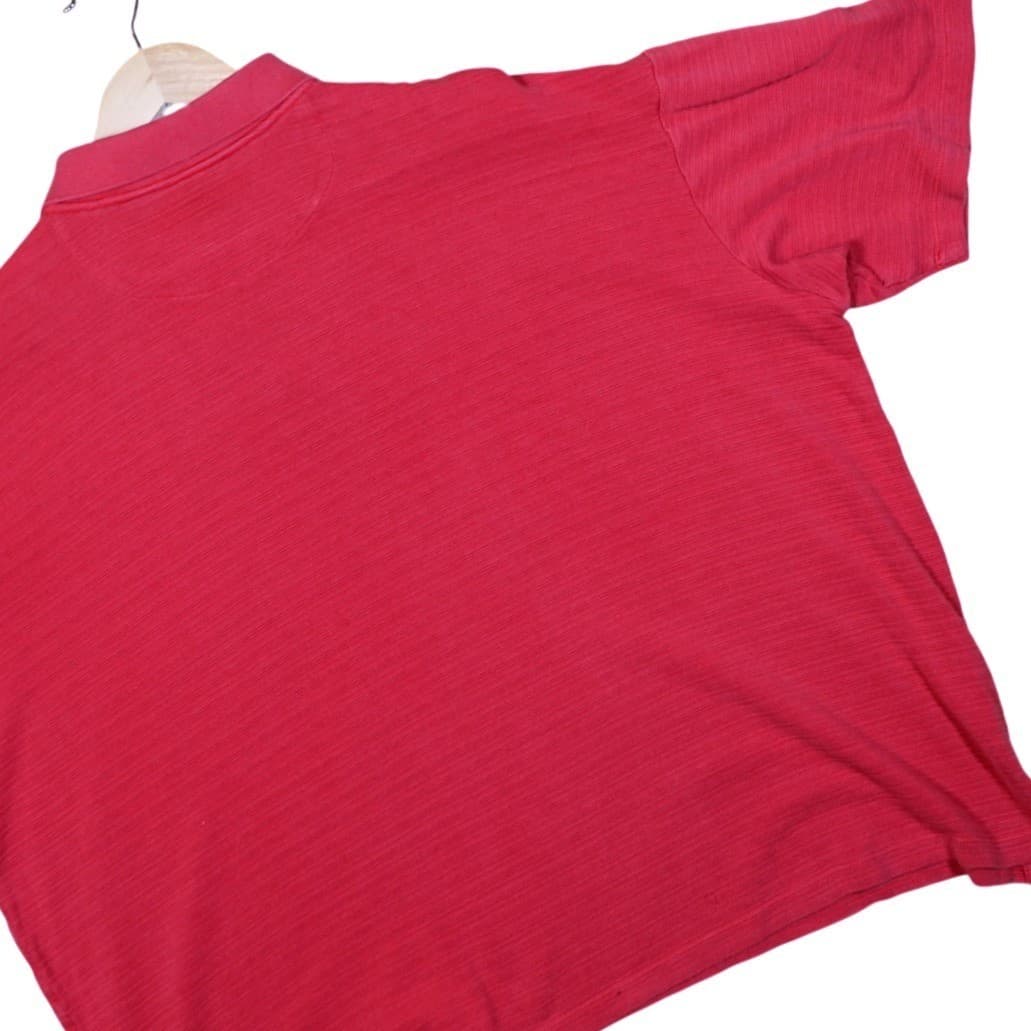 Tommy Bahama Mens XL Red Textured Short Sleeve Silk Blend Polo Shirt - Thumbnail 2