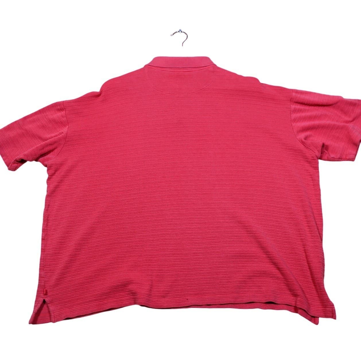 Tommy Bahama Mens XL Red Textured Short Sleeve Silk Blend Polo Shirt - Thumbnail 6