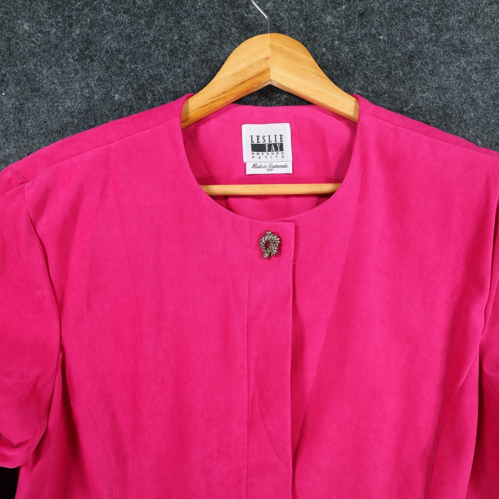 Leslie Fay Jacket Womens 14P Pink Polyester Spandex Petite Faux Suede Blazer - Thumbnail 10