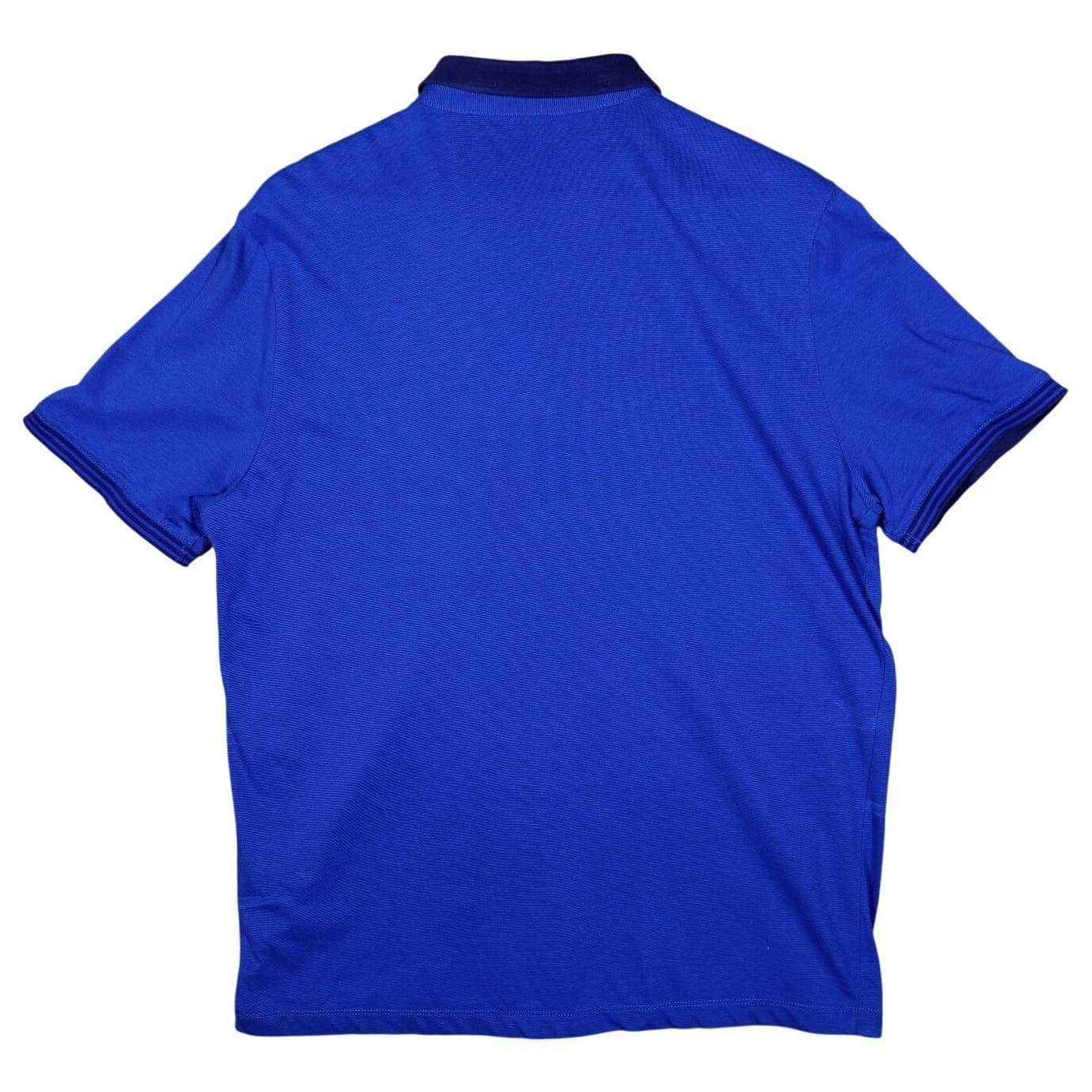 Perry Ellis Men Royal Blue Textured Polo Shirt Short Sleeve Collared Size Large - Thumbnail 4
