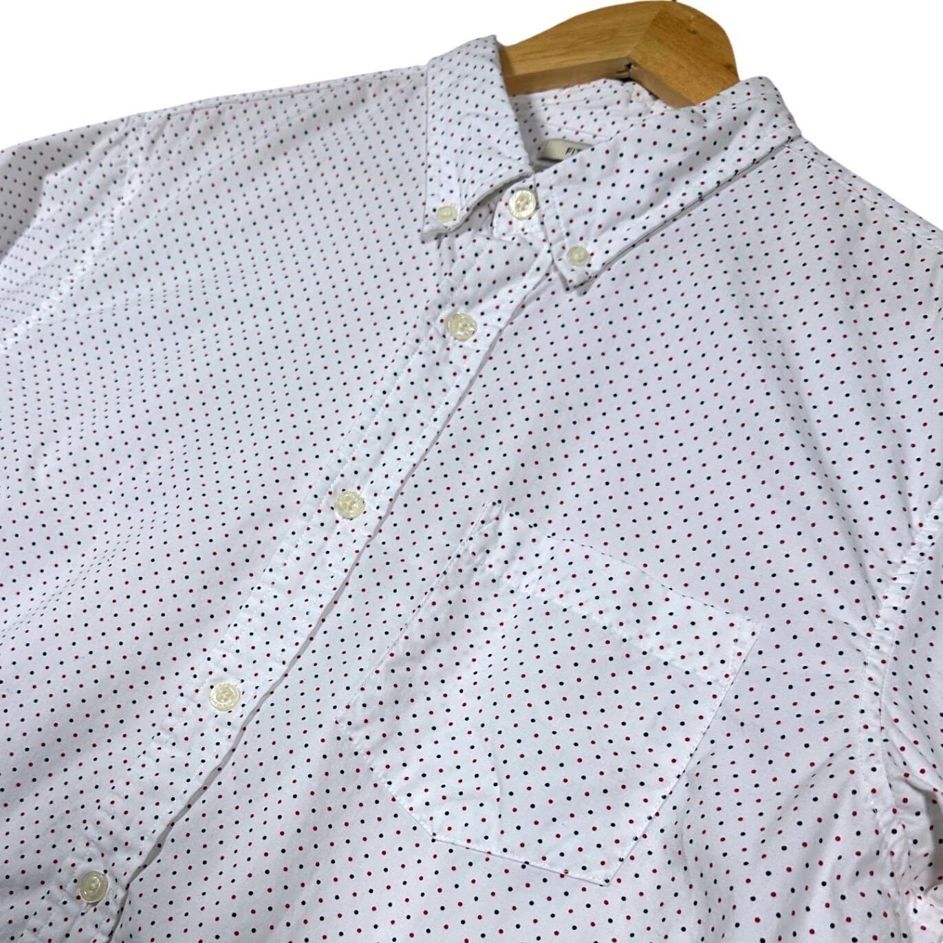Haggar Clothing Co Mens Large Fitted Short Sleeve Button Down Shirt - Thumbnail 5