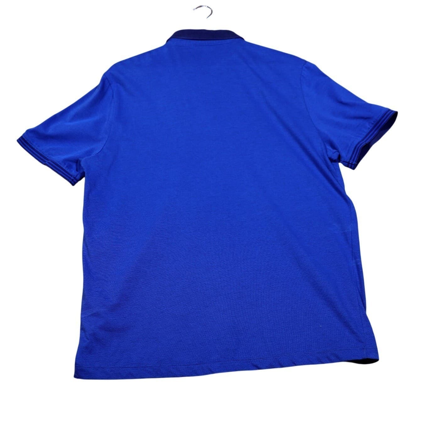 Perry Ellis Men Royal Blue Textured Polo Shirt Short Sleeve Collared Size Large - Thumbnail 6