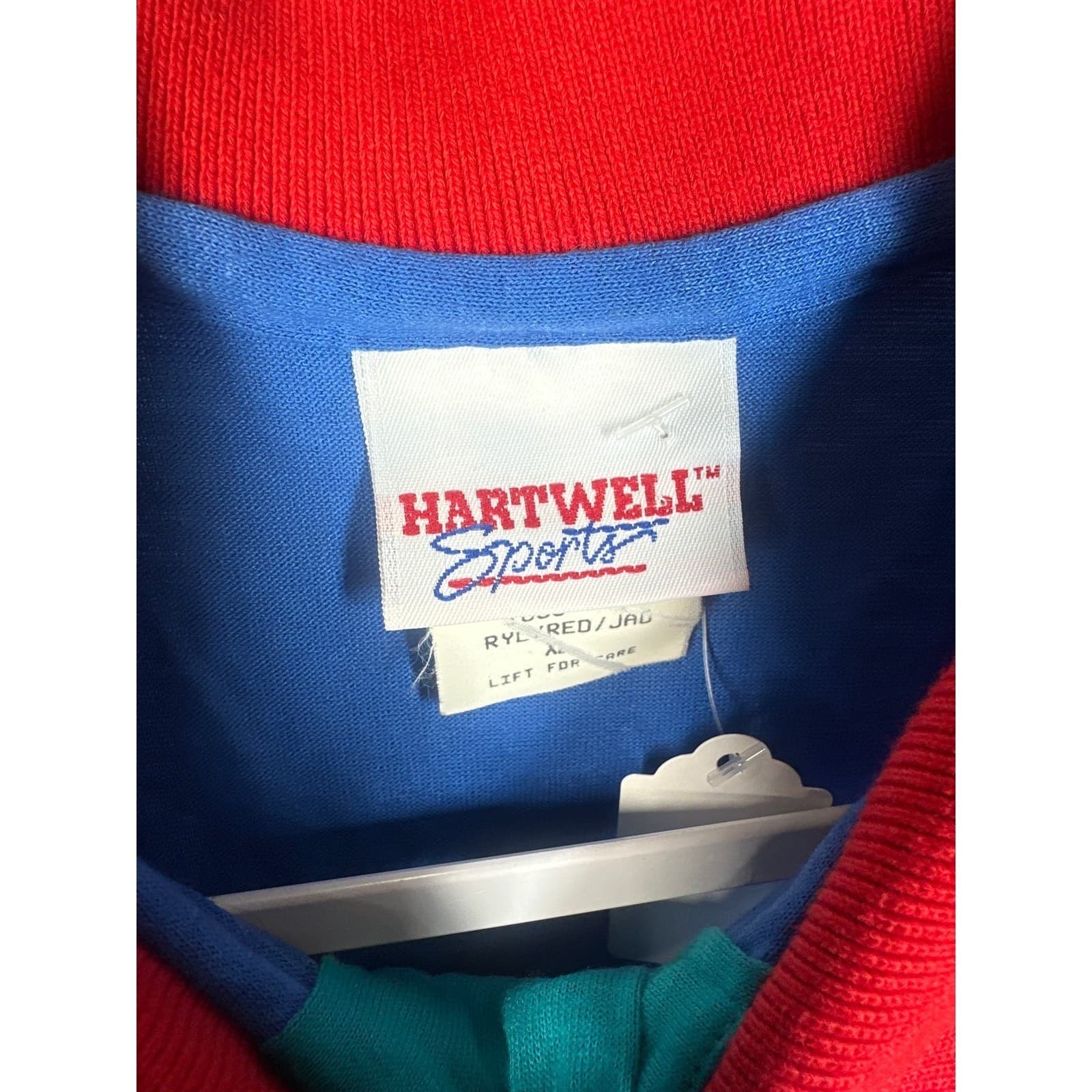 Hartwell Sports Polo Shirt Mens XL Blue Excellent Colorblock Short Sleeve Retro - Thumbnail 3