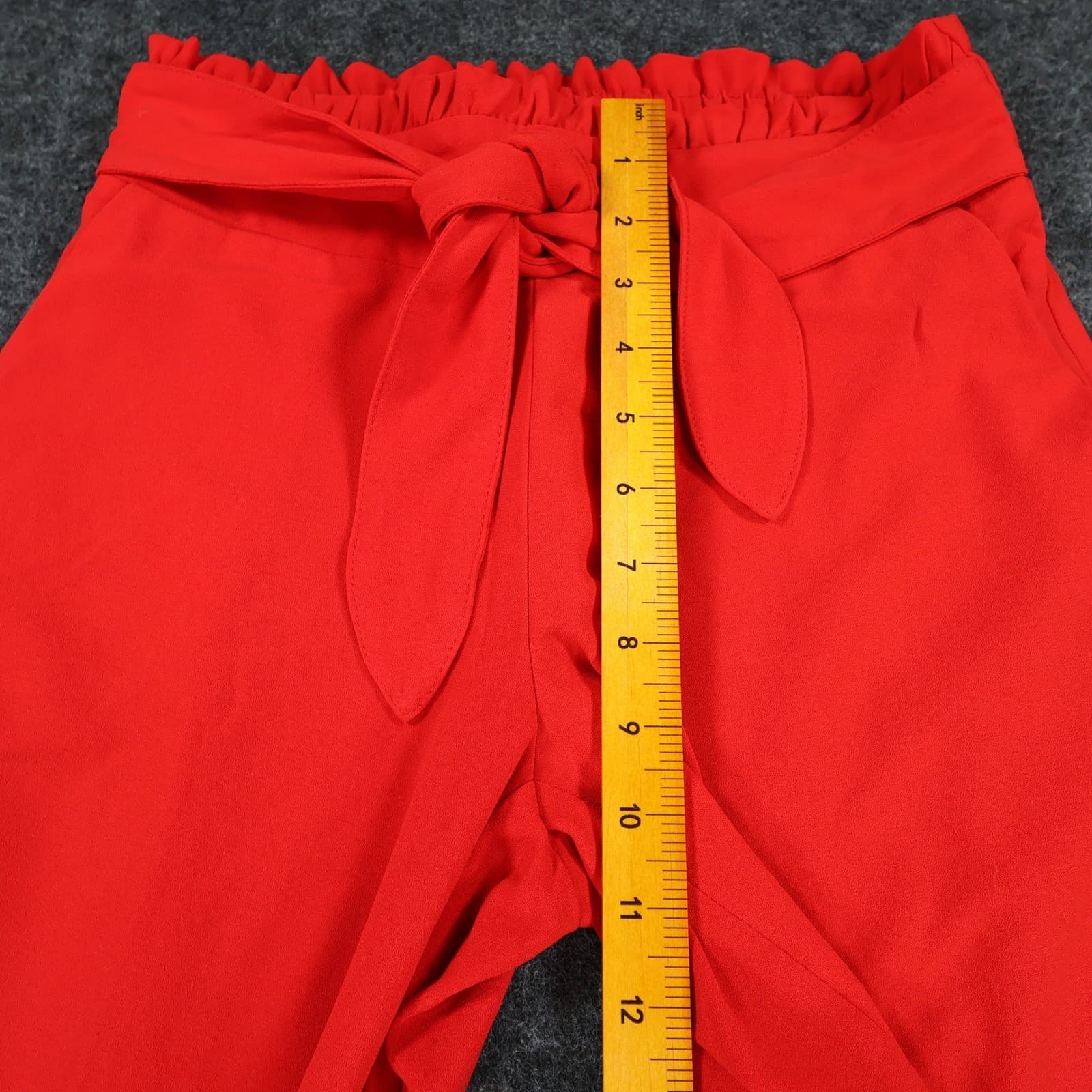 EST. 1946 Pants Womens XS Red Polyester Spandex Wide Leg Paperbag Tie Waist - Thumbnail 5