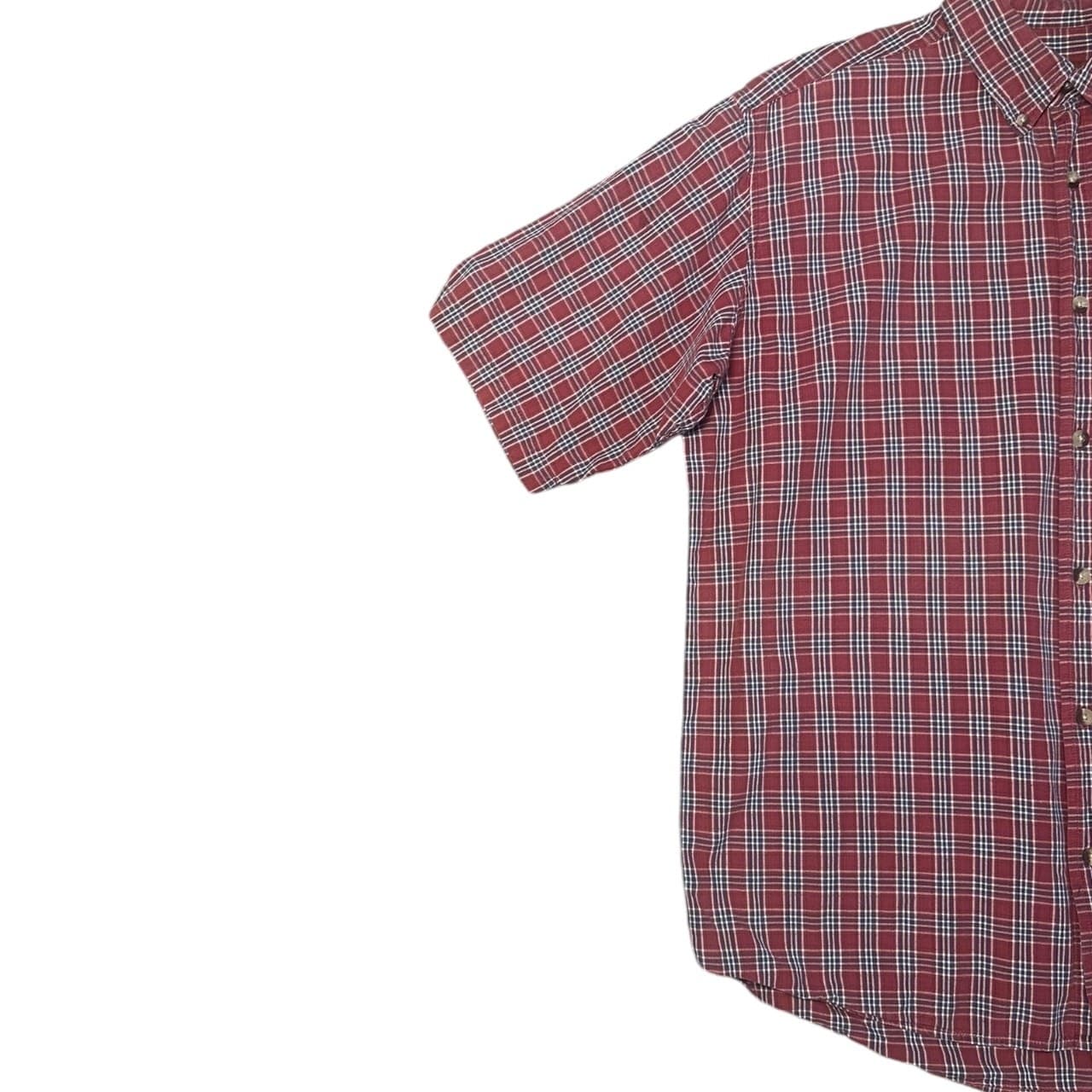 Bob Timberlake Men's L Red Plaid Button-Down Short Sleeve Shirt - Thumbnail 3