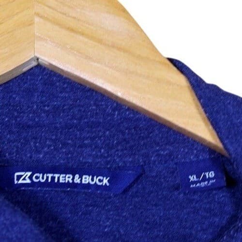 Cutter & Buck Men's Royal Blue Heathered Short Sleeve Polo Shirt with Pocket XL - Thumbnail 5
