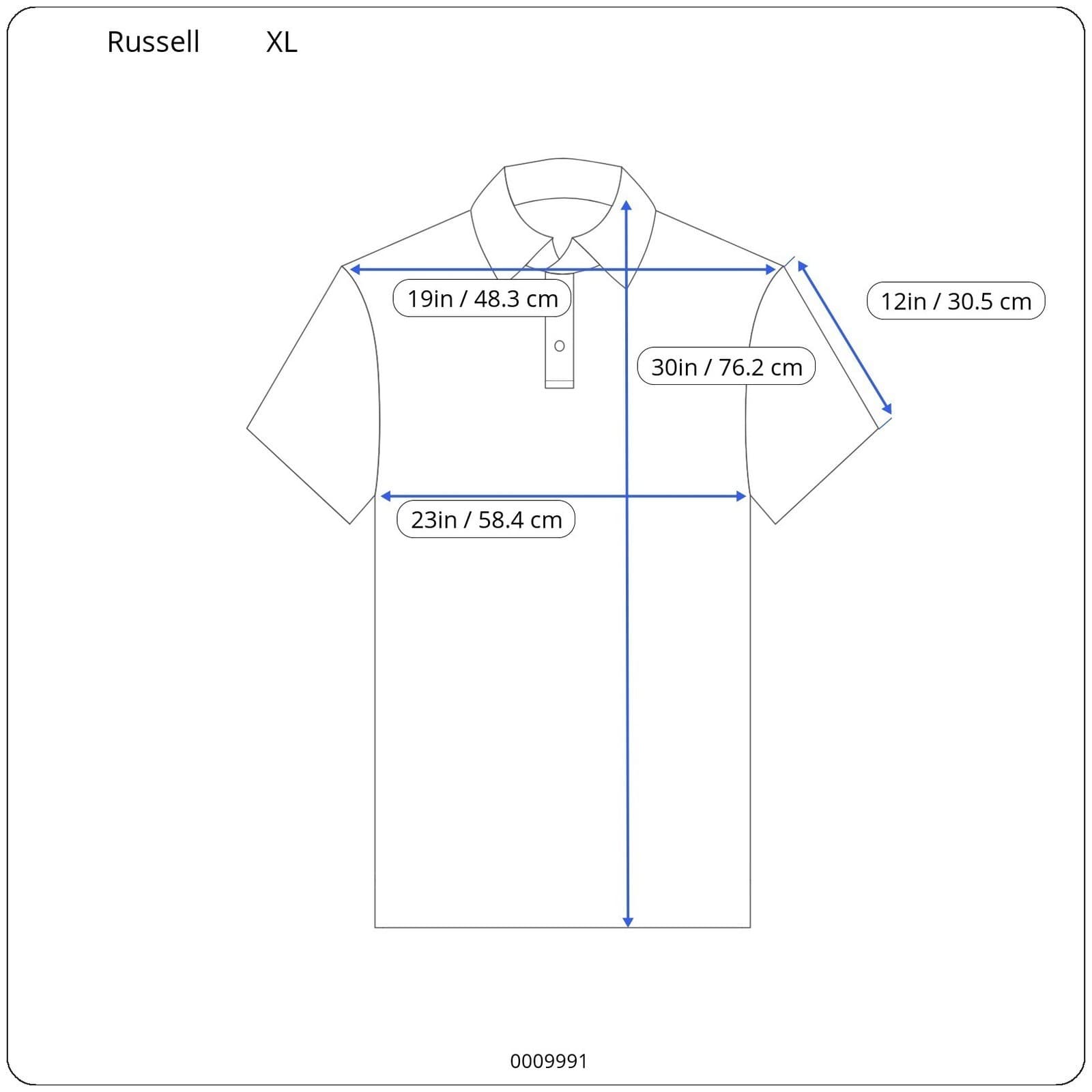 Russell Athletic Men Heather Gray Training Fit Short Sleeve Polo Shirt XL - Thumbnail 7