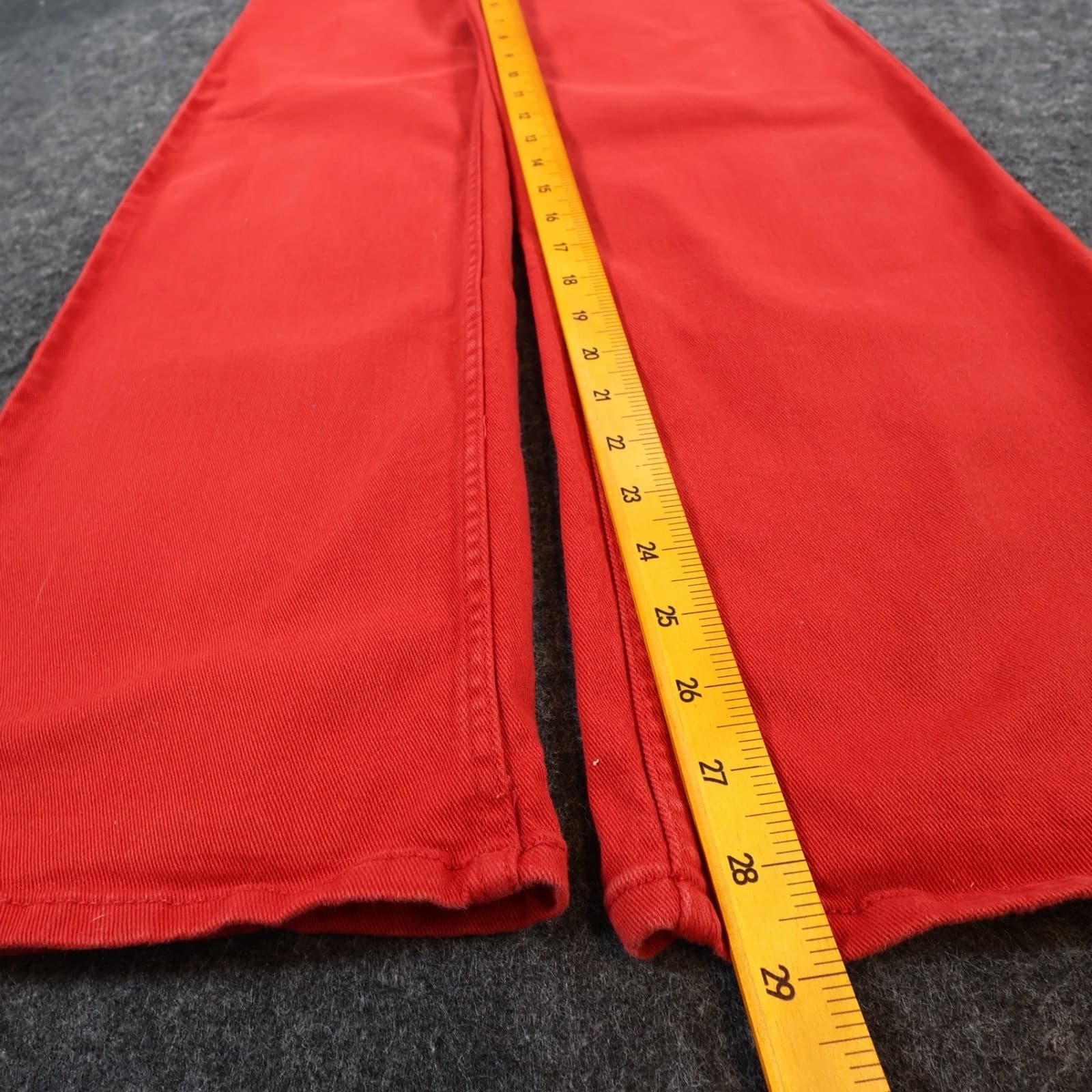 H&M Divided Wide Leg Jeans Womens Size 2 Red Cotton High Rise Stretch Denim - Thumbnail 4