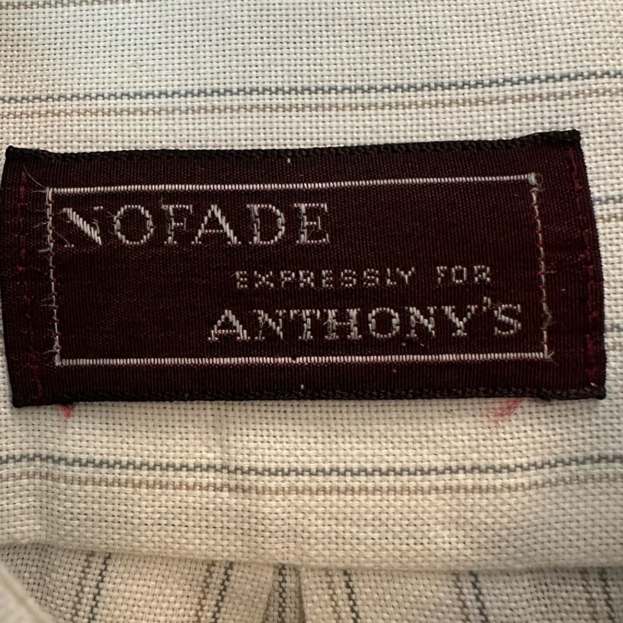 Vintage NOFADE for Anthony's Men's XL Beige Stripe Button-Up Shirt - Thumbnail 5