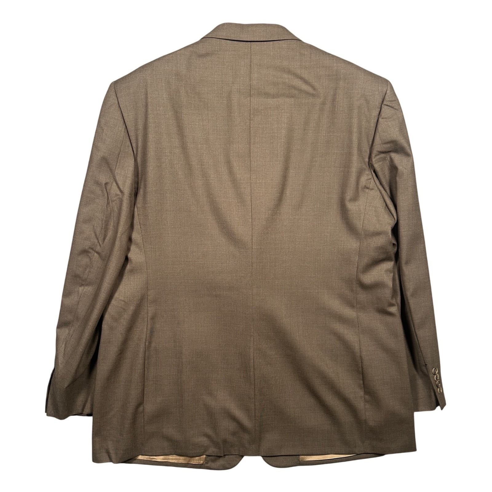 Stafford Blazer Mens 48L Brown 100% Pure Wool 3-Button Suit Jacket - Thumbnail 3