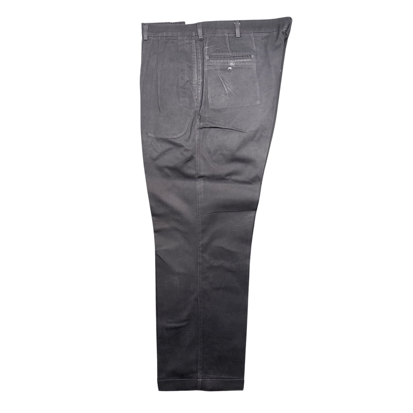 Haggar Black Label Pleated Dress Pants Mens 44x32 Gray Cotton Cuffed - Thumbnail 4