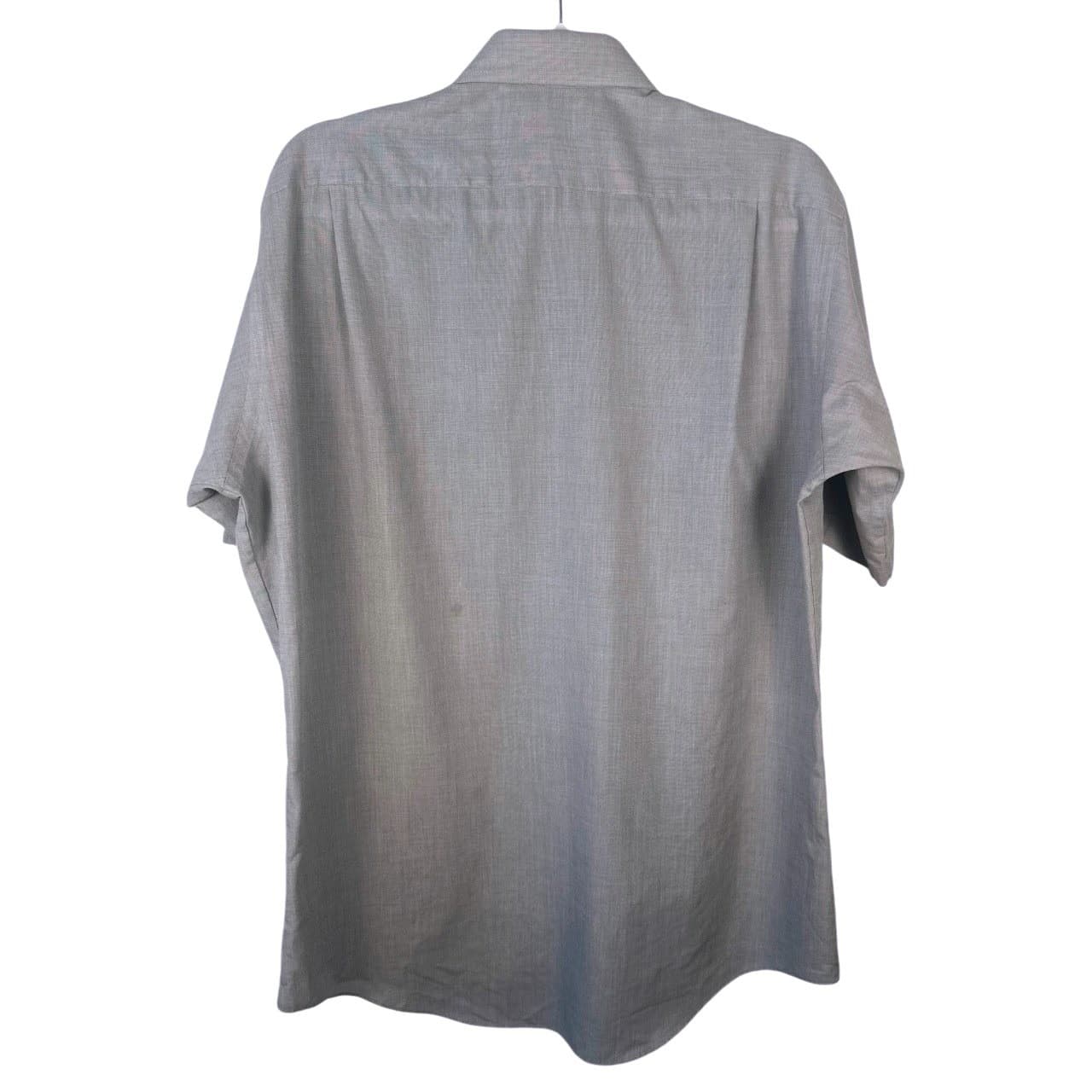 Towncraft Mens Gray Short Sleeve Button Up Shirt Classic Fit Size Large 16 - Thumbnail 2