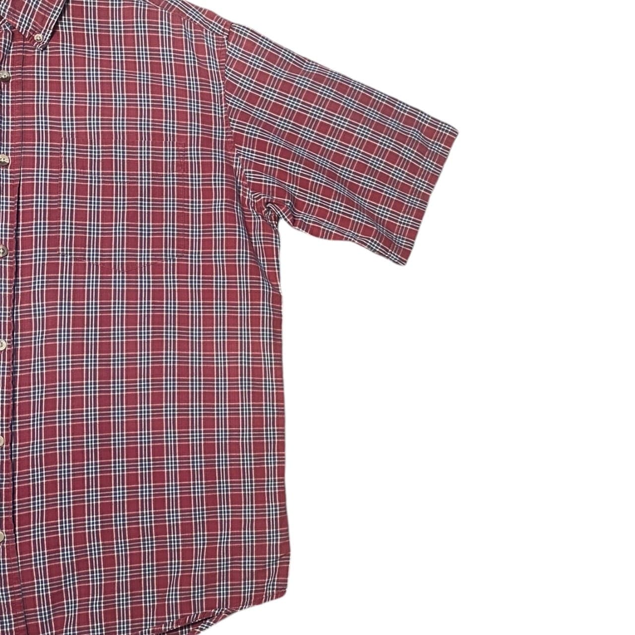 Bob Timberlake Men's L Red Plaid Button-Down Short Sleeve Shirt - Thumbnail 4