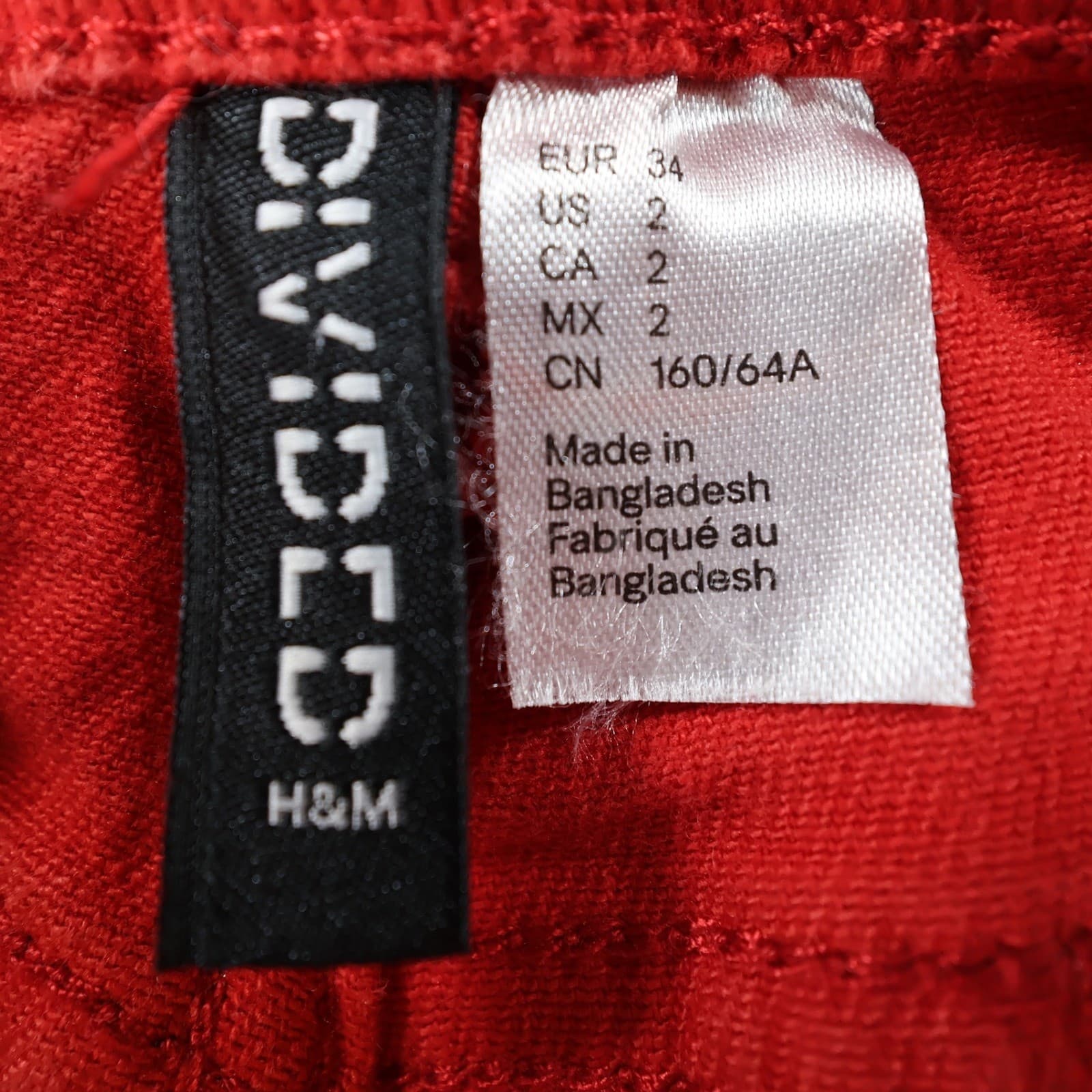 H&M Divided Wide Leg Jeans Womens Size 2 Red Cotton High Rise Stretch Denim - Thumbnail 7