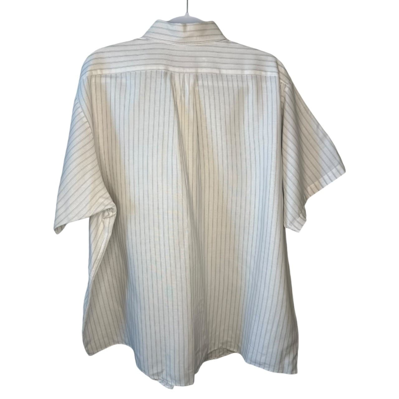 Vintage NOFADE for Anthony's Men's XL Beige Stripe Button-Up Shirt - Thumbnail 3