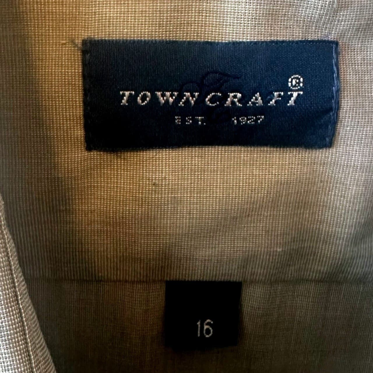 Towncraft Mens Gray Short Sleeve Button Up Shirt Classic Fit Size Large 16 - Thumbnail 7