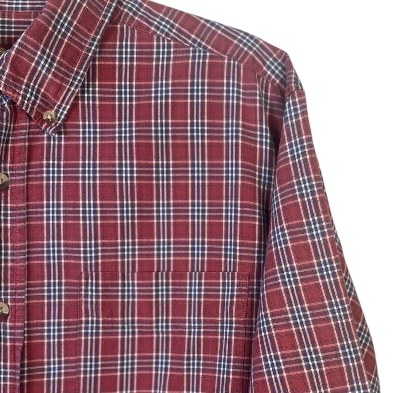 Bob Timberlake Men's L Red Plaid Button-Down Short Sleeve Shirt - Thumbnail 7