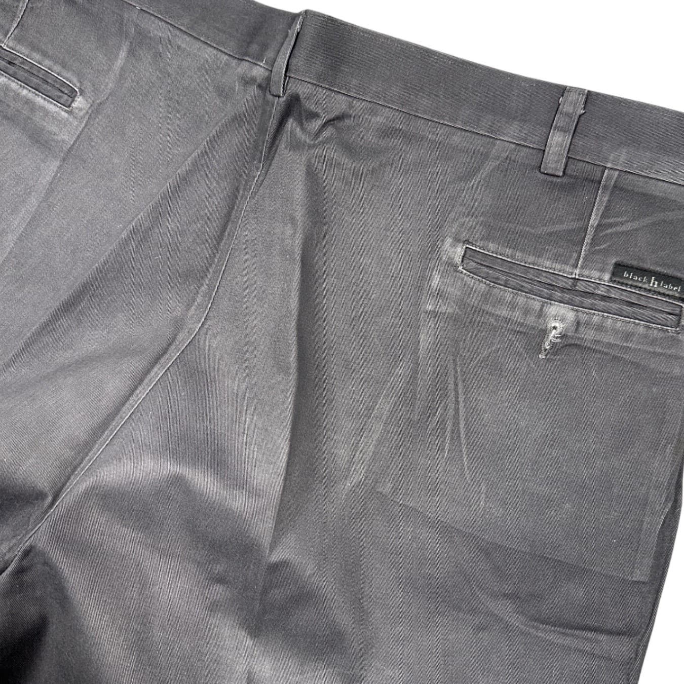 Haggar Black Label Pleated Dress Pants Mens 44x32 Gray Cotton Cuffed - Thumbnail 6