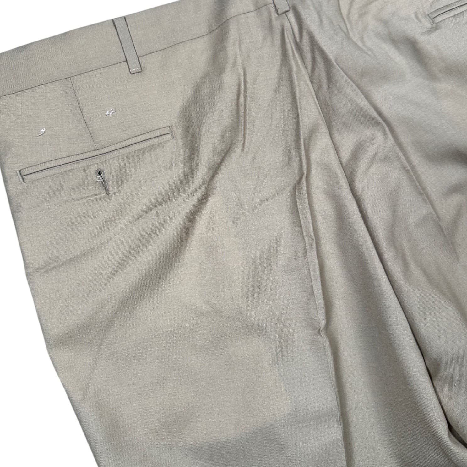 Norm Thompson Pleated Dress Pants Mens 44 Long Tan Worsted Wool Blend - Thumbnail 6
