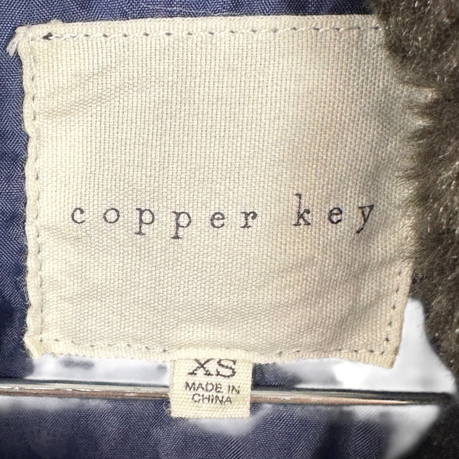 Copper Key Women Navy Quilted Puffer Vest Fur Collar Zip Pockets XS - Thumbnail 6