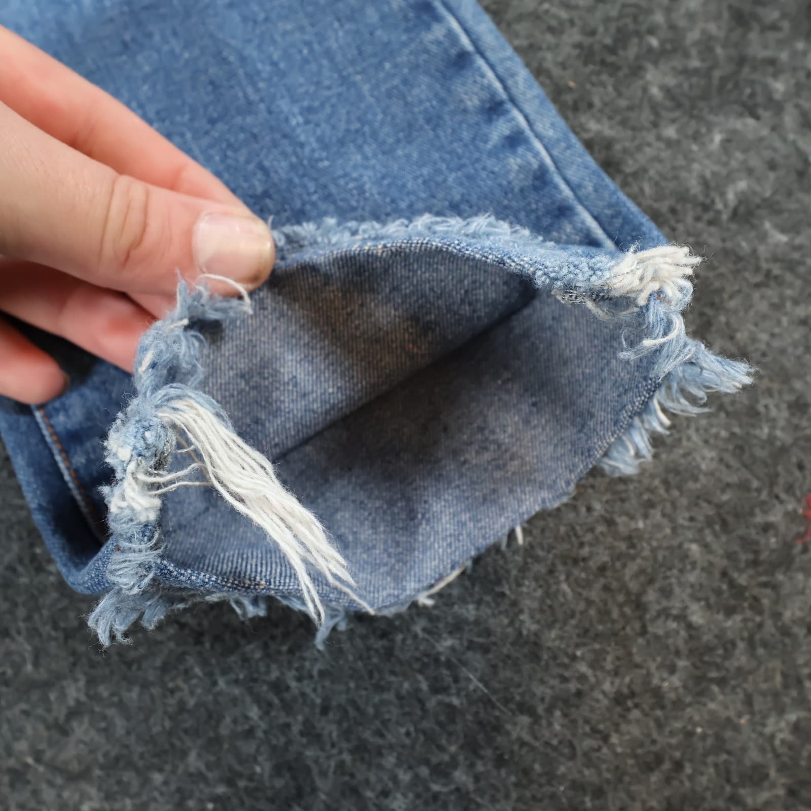 Chelsea & Violet Straight Leg Jeans Womens 27 Blue Cotton Distressed Frayed Hem - Thumbnail 14