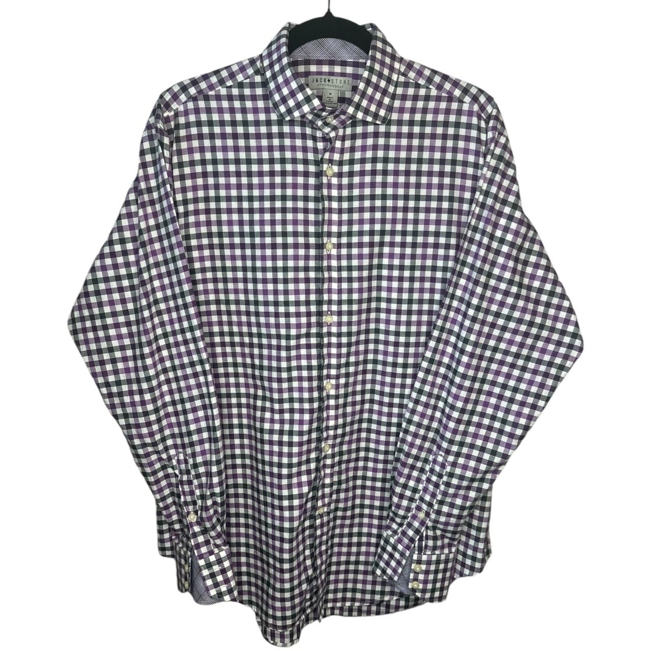 Jack Stone Men's M Red Plaid Flannel Button-Down Long Sleeve Shirt - Thumbnail 2