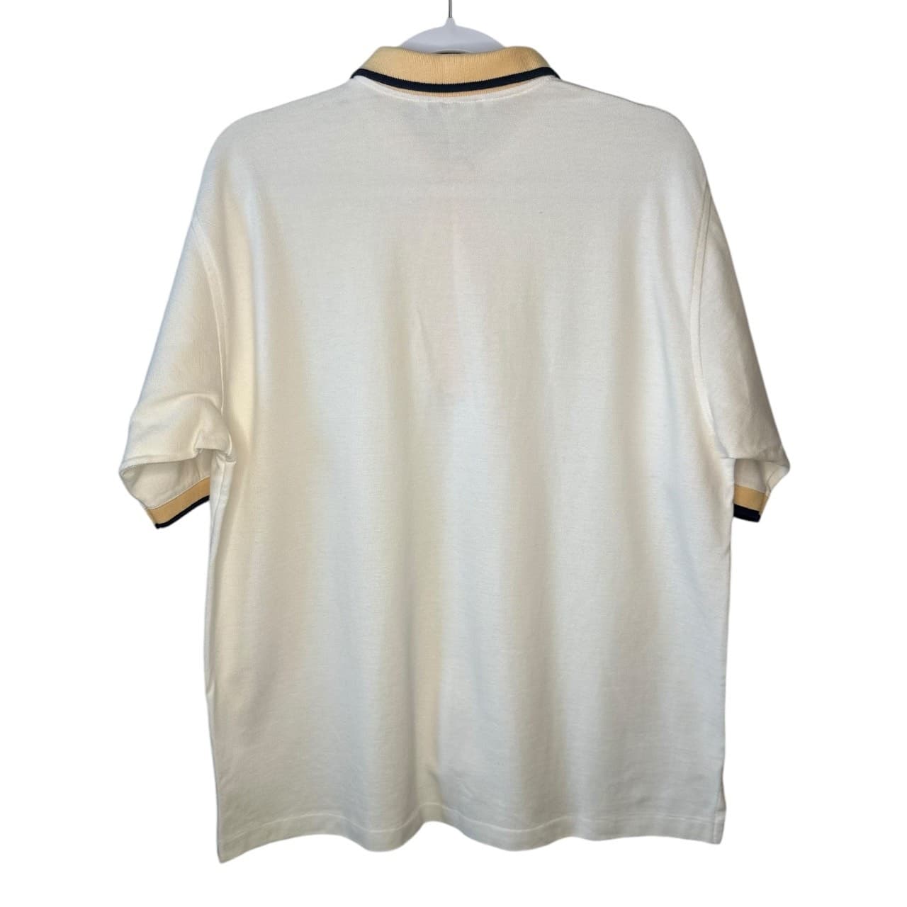 Outer Banks Men's L White Gold Trim Short Sleeve Polo Shirt - Thumbnail 2