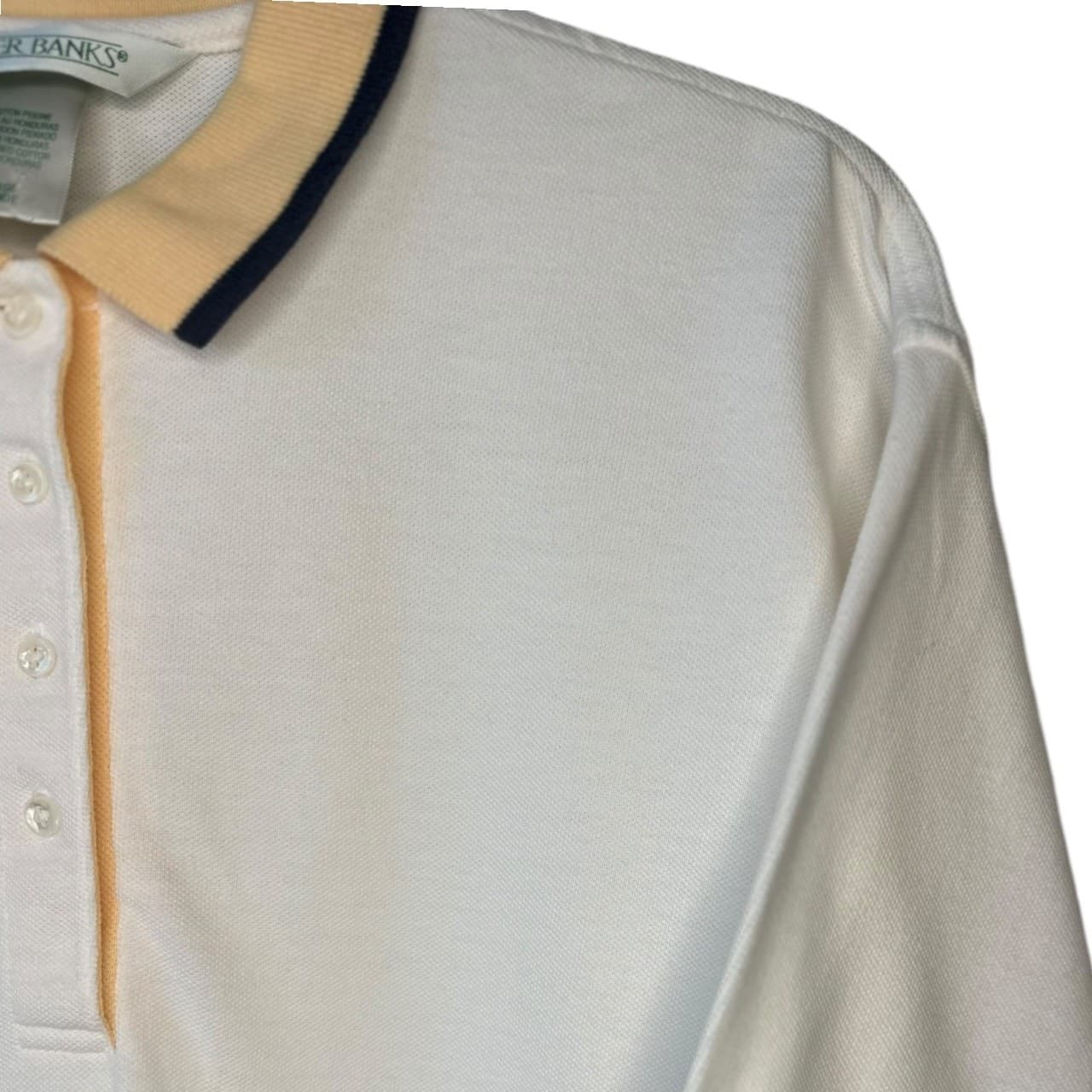 Outer Banks Men's L White Gold Trim Short Sleeve Polo Shirt - Thumbnail 6