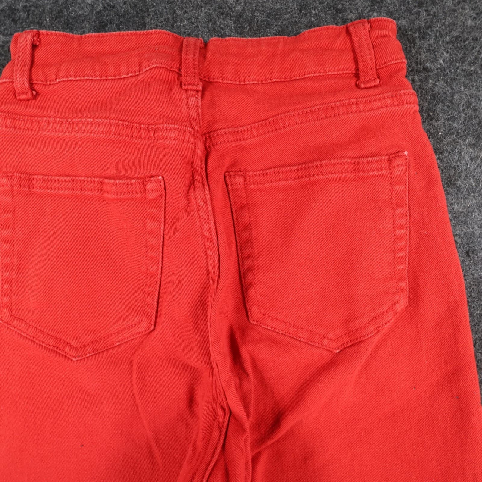 H&M Divided Wide Leg Jeans Womens Size 2 Red Cotton High Rise Stretch Denim - Thumbnail 10