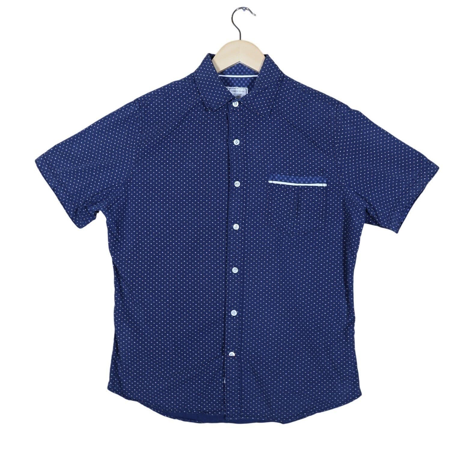 Colours Alexander Julian Mens Small Dot Print Short Sleeve Button Down Shirt - Thumbnail 2