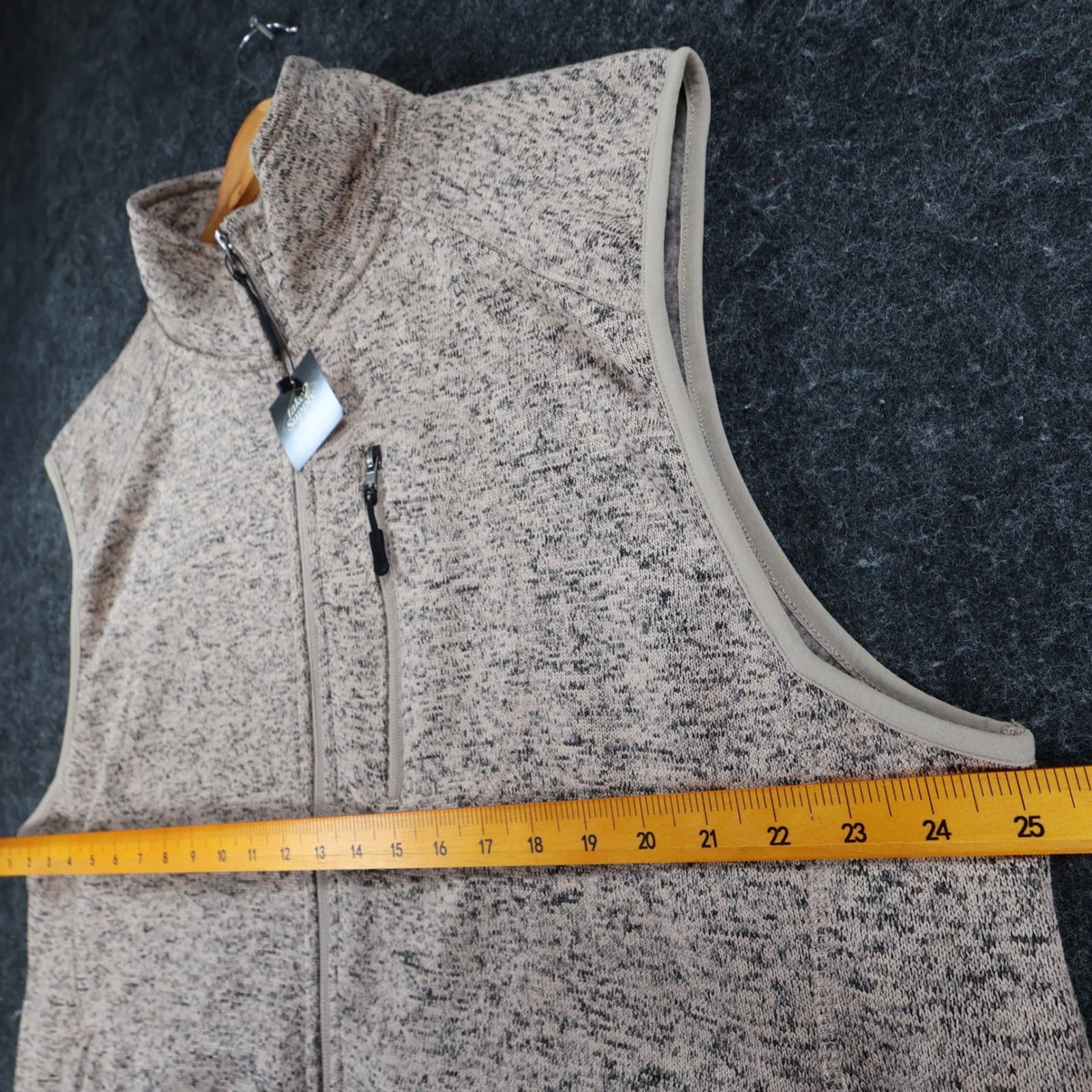 Victory Sportswear Vest Mens XXL Tan Polyester Sweater Knit Fleece Full Zip - Thumbnail 4