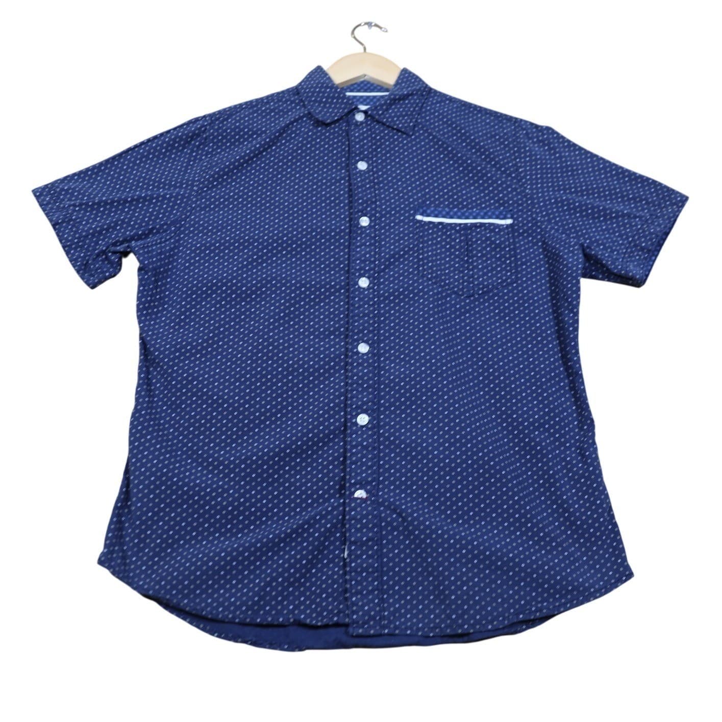 Colours Alexander Julian Mens Small Dot Print Short Sleeve Button Down Shirt - Thumbnail 4