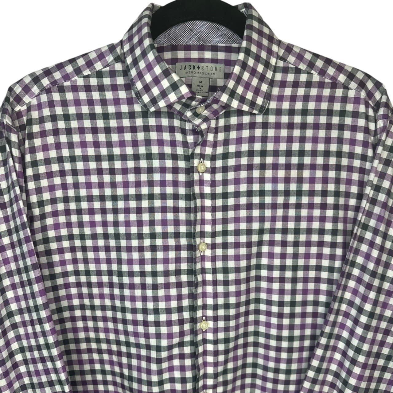 Jack Stone Men's M Red Plaid Flannel Button-Down Long Sleeve Shirt - Thumbnail 4